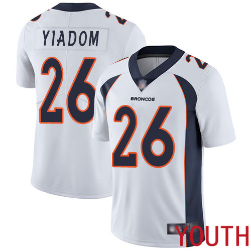Youth Denver Broncos #26 Isaac Yiadom White Vapor Untouchable Limited Player Football NFL Jersey->denver broncos->NFL Jersey
